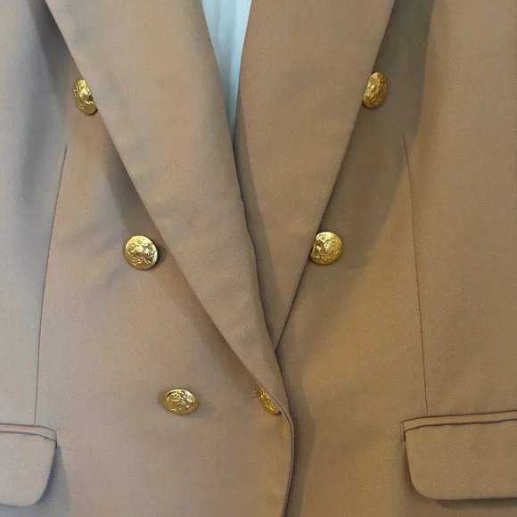 Banana Republic Tan Double-Breasted Blazer with Gold Buttons - Picture 3 of 7